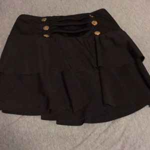 Black ruffled skort
